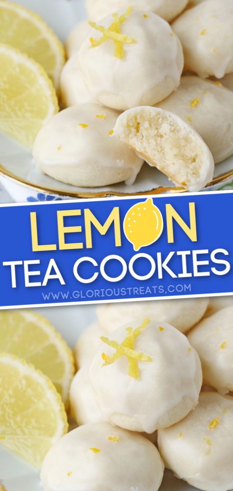 These cute little Lemon High Tea Cookies are buttery, packed with lemon flavor and melt-in-your-mouth delicious! Great for parties! // Glorious Treats #lemoncookies #lemon #cookies #baking #summer #recipes #easybaking High Tea Cookies, Lemon Tea Cookies, Tea Cookies Recipe, Tea Party Cookies, Tea Party Desserts, Hairstyles For Everyday, Lemon Treats, Spring Tea Party, English Tea Party