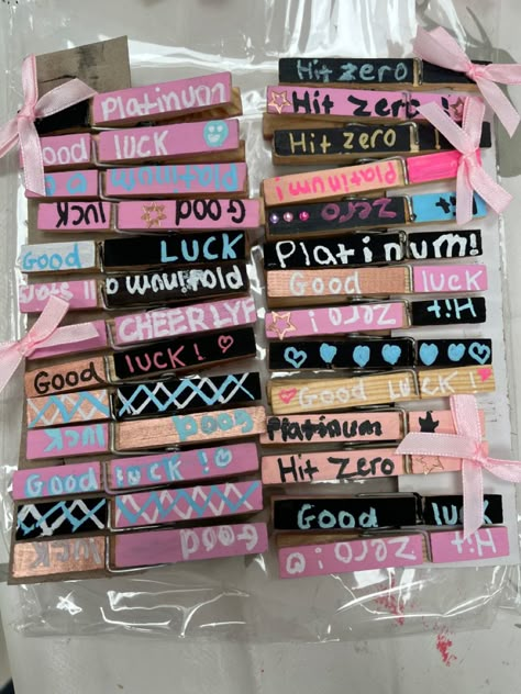 Good Luck Cheer Clothes Pins, Cheer Clothespins Ideas, Cheer Clothes Pins, Cheer Clips, Cheer Good Luck Pins, Cheer Clothespins, Cheer Good Luck, Cheer Spirit Sticks, Clothes Pin Ideas