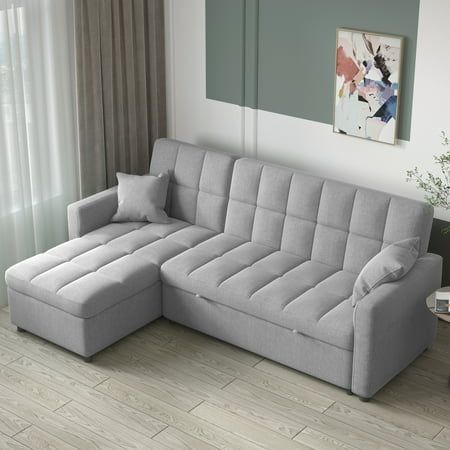 Are you looking for a versatile and comfortable solution to add extra seating and sleeping space to your home? Magic Home sofa bed has everything you need. A convertible sofa, a full size bed, multiple hidden storage spaces keep your living room clean and save your space. Maximize space usage from day to night, comfy sofa for lounging, sleeper for when you need it. Specification: Material: linen fabric,high resilience sponge Frame Material: wood Features & Highlight: One-Step ConvertModern sofa Storage Chaise Lounge, Couch With Storage, Linen Couch, Modern Sleeper Sofa, Magic Home, Modern Sofa Bed, Pull Out Sofa Bed, Sectional Sofas Living Room, Sofa Modern