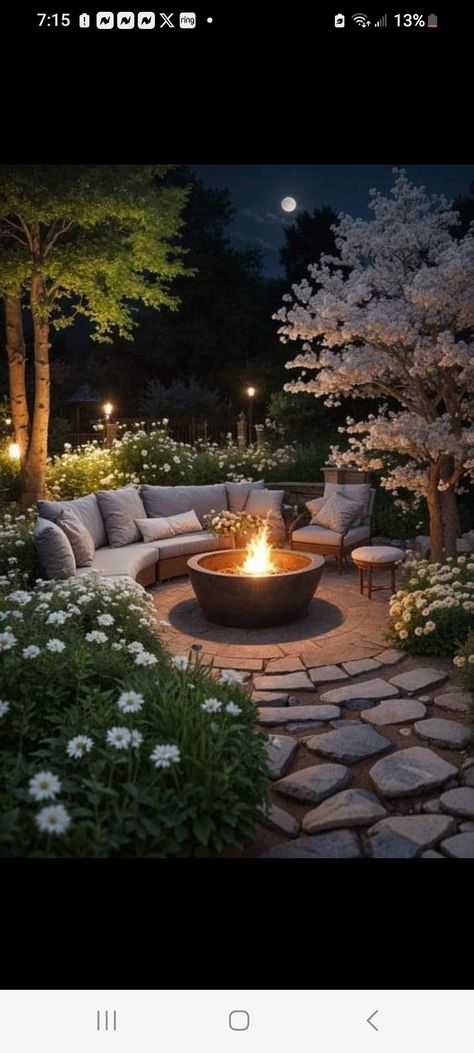 Dream Garden Backyards, Outdoor Decor Backyard, घर की सजावट, Backyard Makeover, Dream Backyard, Backyard Patio Designs, Back Garden, Outdoor Fire, Outdoor Fire Pit