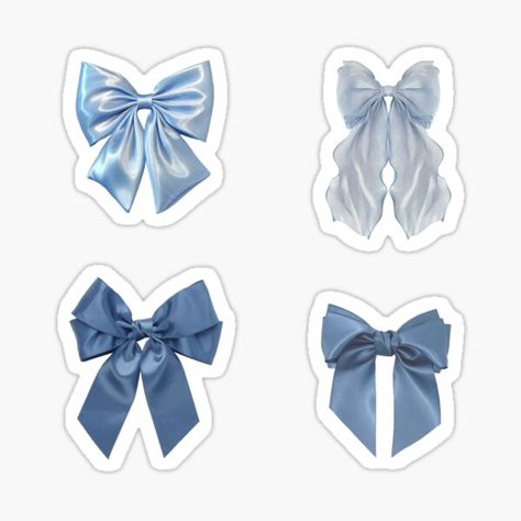 "blue bows sticker pack" Sticker for Sale by audreycore Blue Designs For Journal, Notebook Stickers Cover, Blue Design For Scrapbook, Blue Designer Aesthetic, Blue Scrapbook Stickers, Blue Stickers Printable, Blue Stickers Aesthetic Printable, Aesthetic Stickers Blue, Blue Journal Stickers