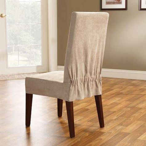 Diy Chair Covers, Dining Room Chair Slipcovers, Chair Back Covers, Casa Country, Upholstery Diy, Chair Slipcover, Dining Room Seating, Seat Covers For Chairs, Dining Chair Covers