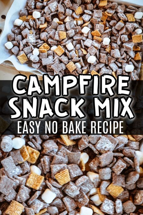 Campfire Snacks, Camping Snacks, Chex Mix Recipes, Snack Mix Recipes, Campfire Food, Easy No Bake, Puppy Chow, Chex Mix, S'mores