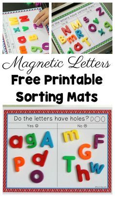 Sorting Magnetic Letters with Free Printable Sorting Mats #PreK #Preschool #ECE #Kindergarten #Alphabet #ABC #EarlyLiteracy #Letters #FunADay #MagneticLetters #PreschoolTeachers Letters Preschool, Letter Sorting, Teach The Alphabet, Prek Literacy, Abc Centers, Letter Sort, Preschool Language, Sorting Mats, Preschool Literacy