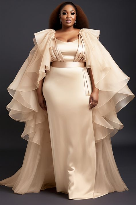 Xpluswear Plus Size Evening Gown Special Occasions, Mother Of The Bride Champagne, Dresses Champagne, Plus Size Gowns, Plus Size Cocktail Dresses, Gown Pattern, Plus Size Party Dresses, Elegant Dresses Classy, Evening Dresses Plus Size