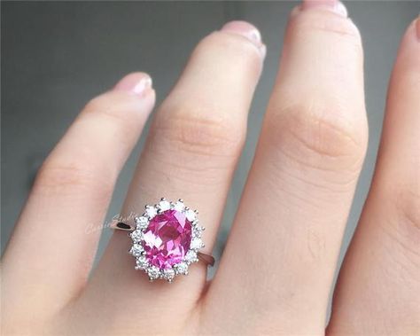 Pink Gemstone Engagement Rings, Pink Wedding Rings, Silver Emerald Ring, Gemstone Engagement Ring, Sterling Silver Promise Rings, Pink Diamonds, Topaz Engagement Ring, Pink Sapphire Ring, Ruby Engagement Ring