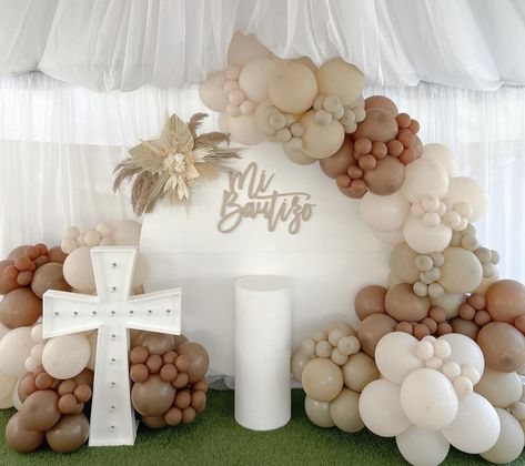 Bautizo Party Decoration, Small Bautizo Ideas, Bautizo Theme, Boho Bautizo, Baptism Ideas Boys Decoration, Bautizo Backdrop, Bautizo Set Up, Mexican Bautizo, Bautizo Centerpieces