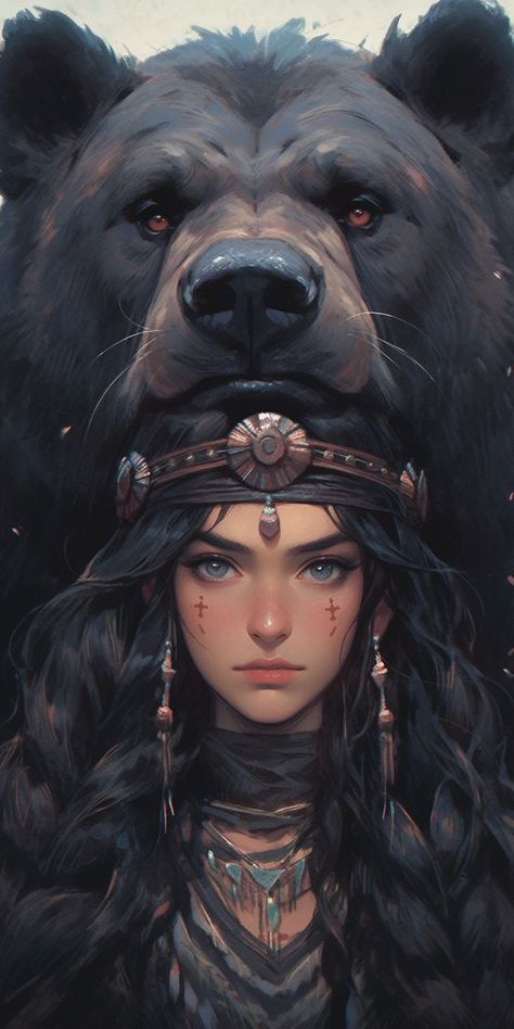 Evvi Art, Japon Illustration, Fete Anime, Bear Art, Arte Fantasy, Digital Art Girl, Fantasy Artwork, Character Portraits, الرسومات اللطيفة