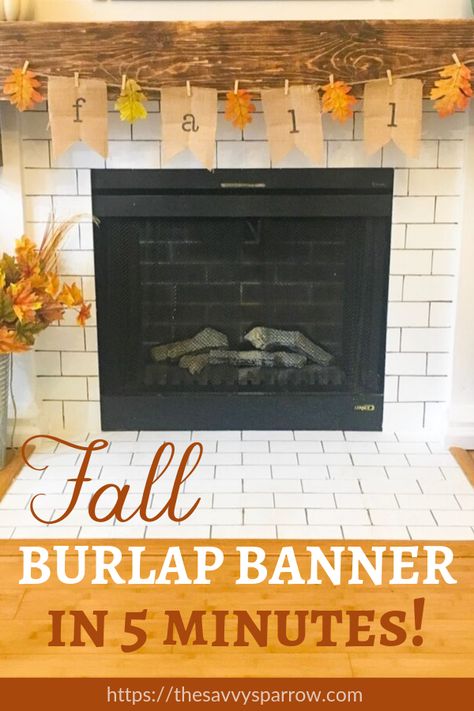 Diy Thanksgiving Banner Ideas, Diy Fall Banner For Fireplace, Burlap Banner Ideas, Diy Fall Banner, Fall Pennant Banner, Cricut Banners, Diy Fall Decor Outdoor, Diy Burlap Banner, Fall Burlap Banner