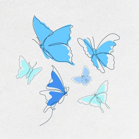 Blue Butterfly Sketch, Buterfluffy Illustration, Butterfly Graphic Design Poster, Butterfly Drawing Flying, Butterfly Illustration Simple, Flying Butterfly Drawing, Wallpaper Combinations, Butterfly Illustration Design, Blue Butterfly Drawing