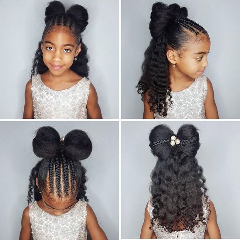 Black Flower Girl Hairstyles, Flower Girl Hairstyles Black Kids, August Hairstyles, Flower Girl Wedding Hair, Wedding Hairstyles For Girls, Black Baby Girl Hairstyles, Eva Hair, Kids Style Hair, Pageant Life