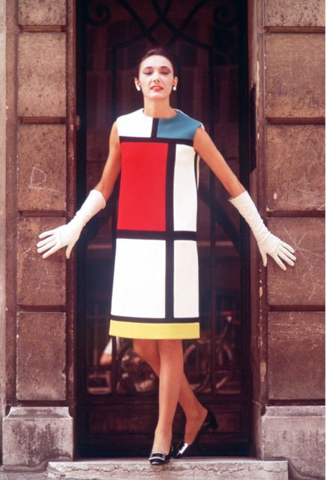 Saint Laurent Outfit, Mondrian Dress, Mondrian Art, Yves Saint Laurent Paris, Stage Costume, Piet Mondrian, Saint Laurent Paris, Roger Vivier, Henri Matisse