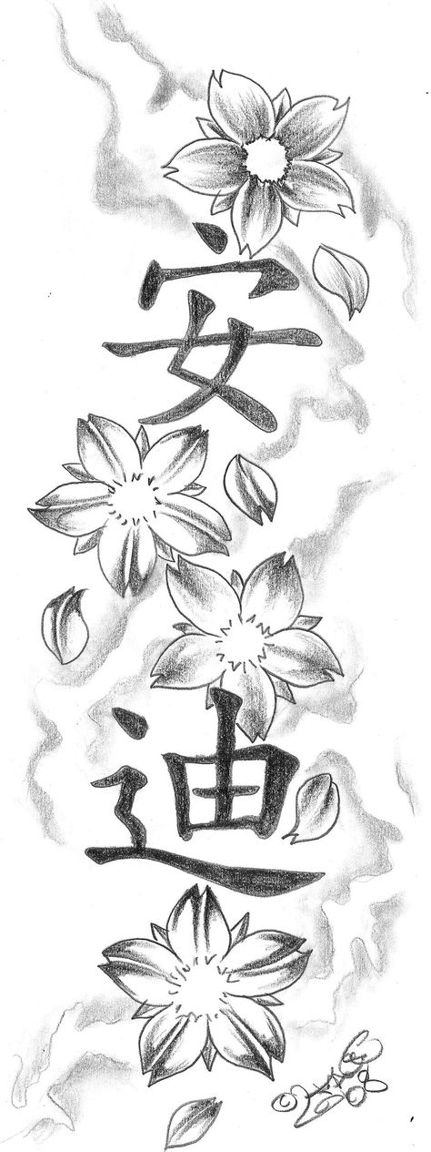 Blossom kanji Tattoo Design by 2Face-Tattoo.deviantart.com on @DeviantArt Kanji Tattoo Design, Tattoos Japanese, Kanji Tattoo, Chinese Symbol Tattoos, Japanese Flower Tattoo, Japanese Tattoo Symbols, Hand Tattoos For Girls, Cute Hand Tattoos, Pretty Hand Tattoos