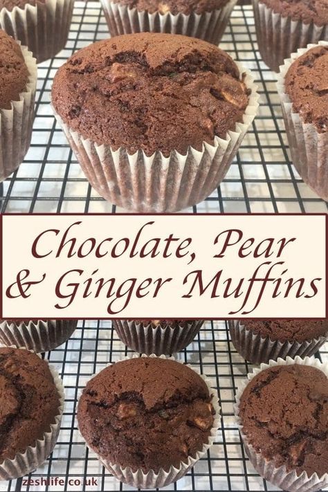 Reduced Sugar Cookies, Moist Chocolate Muffins, Vegetable Cakes, Ginger Cupcakes, Pear Chocolate, Ginger Muffins, Pear Muffins, Ginger Pear, Vegetable Cake