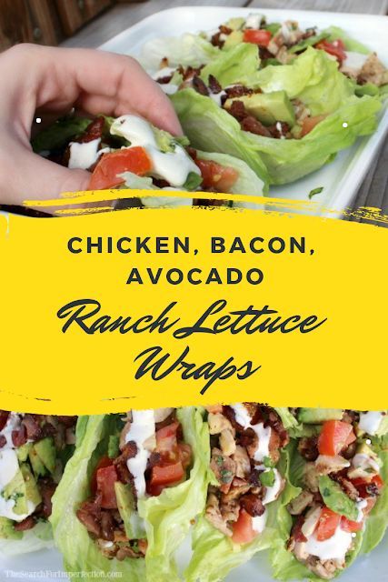 CHICKEN, BACON, AVOCADO RANCH LETTUCE WRAPS | My Delicious Recipes Keto Ranch, Salat Wraps, Ranch Recipes, Cena Keto, Lunch Saludable, Paleo Meal Prep, Meal Plan Keto, Ranch Salad, Avocado Ranch