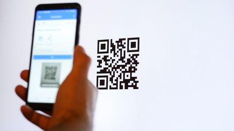 Scan qr code with smartphone on computer... | Premium Photo #Freepik #photo Punk Moodboard, Scan Pictures, Make Qr Code, Scan Photos, Qr Scanner, Scan Qr Code, Wayfinding Signage Design, Theatre Inspiration, E Ticket