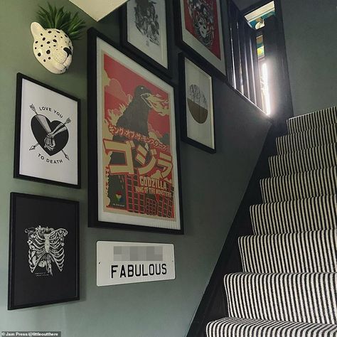 Stairs And Hallway Ideas, Stair Wall Decor, Modern Staircase Design, Zebra Print Rug, Landing Ideas, Staircase Wall Decor, Stair Wall, Hallway Inspiration, Upstairs Hallway