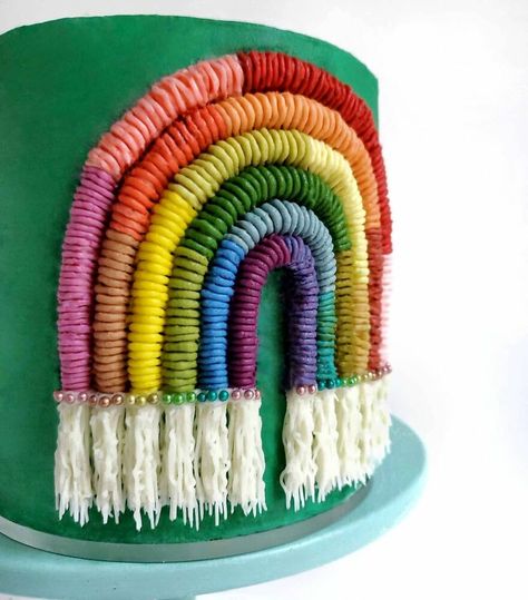 Buttercream Rainbow, Whimsical Cakes, Southington Connecticut, Piping Tutorial, Multi Layer Cake, Layer Cake Recipes, Hand Embroidered Pillows, Food Artists, Macrame Rainbow