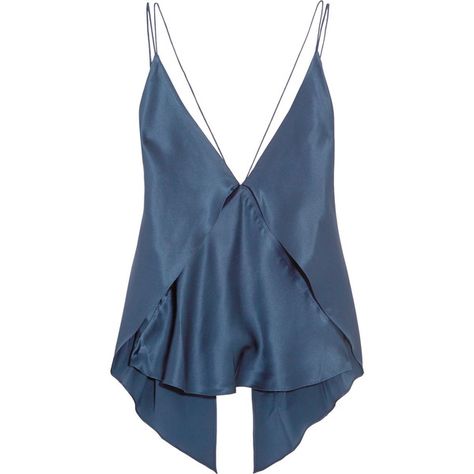 Michael Lo Sordo Paneled silk-satin camisole ($190) ❤ liked on Polyvore featuring tops, navy blue cami, navy blue camisole, blue camisole, navy cami and blue cami Folding Shirts, Polyvore Chic, Blue Cami, Satin Camisole, Cami Shirt, Bustiers, Cami Top, Fashion Killa, Silk Top