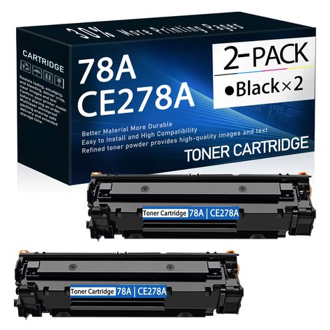 PRICES MAY VARY. Package Contents: 2 Pack Black 78A | CE278A Toner Cartridge. High Page Yield: 2,300 pages per black toner cartridge(Letter/A4, at 5% coverage). Compatible for printers: HP LaserJet Pro P1606dn (CE749A) , P1560 , M1537dnf , P1566 , M1536dnf , P1606 , M1538dnf , M1530 MFP Printer. Reliable Performance: Refined toner powder provides high-quality images and text. High Quality Standard: It is precisely designed to the printer, so as to deliver more cost-effective and high-quality pro Drum Kits, Black Model, Toner Cartridge, Life Cycles, Quality Images, Multi Layering, High Quality Images, 2 Pack, Toner