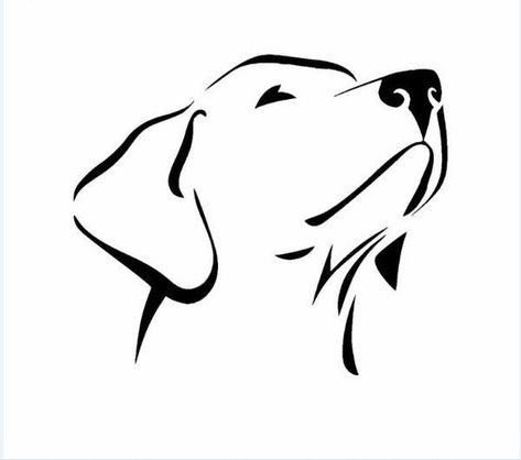 Labrador Tattoo Ideas, Labrador Outline, Labrador Retriever Drawing, Dog Outline Drawing, Labrador Tattoo, Dog Outline Tattoo, Golden Retriever Tattoo, Small Dog Tattoos, Labrador Retriever Art