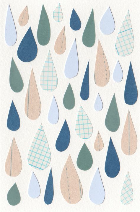 Erin Dollar’s Paper Collages. | Art is a Way Rain Illustration, Paper Collages, Scrapbook Images, Doodle Books, Rain Art, Sketch Journal, Collage Artists, Mexican Art, Paper Cutout