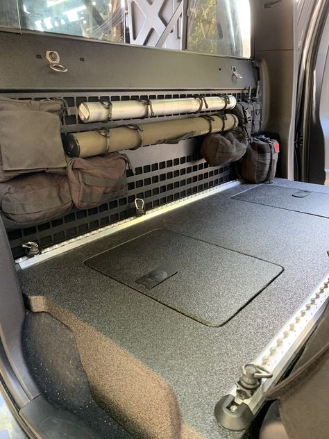 Truck Rear Seat Storage, Tacoma Overland Ideas, 3rd Gen Toyota Tacoma Mods, 2nd Gen Tacoma Mods, 3rd Gen Tacoma Mods, Bugout Truck, Truck Overlanding, Bobbie Draper, Rear Seat Delete