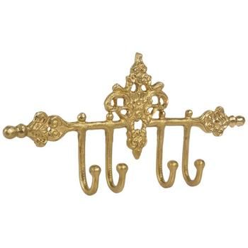 Dimensions: 7" H x 14.5" W x 1.5" D Center To Center: 2.5" Material: Metal Color: Gold Orientation: Horizontal Includes: 2 - Hole Cut-Outs Quantity: 1 Furnish your mudroom or entryway with this Gold Ornate Metal Wall Hook. It features an ornately detailed base with floral patterns and curling flourishes that descends into four hooks with a roughly hewn texture. Use it to hold coats, towels, keys, and more! Lend some antique charm to your home with this stylish and functional wall hook. Gold Towel Hooks, Victorian Beach House, Nyc Room, Nyc Rooms, Vintage Coat Hooks, Bedroom Tour, Neoclassical Interior, Future Room, Modern Victorian