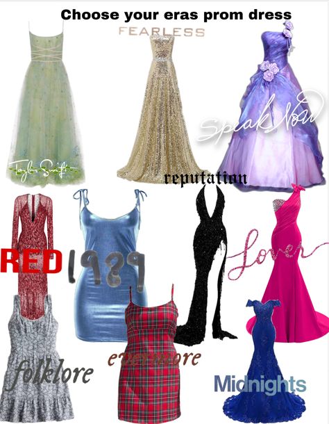 Prom Dresses Inspired By Taylor Swift, Taylor Swift Prom Dress Ideas, Taylor Swift Inspired Dresses, Taylor Swift Inspired Prom Dress, Taylor Swift Prom Dress, Themed Prom Dresses, Swift Party, Swift Outfits, Taylor Swift Dress