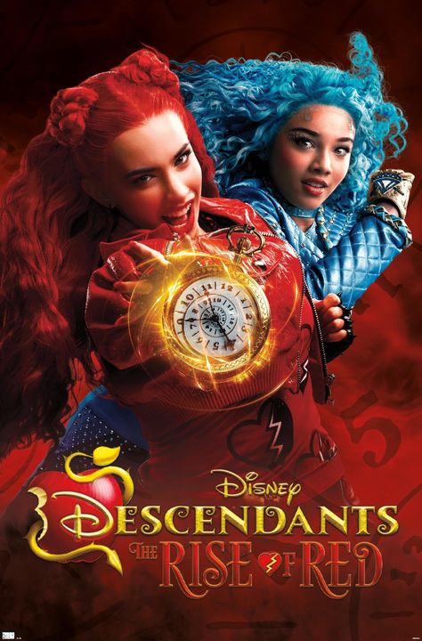 PRICES MAY VARY. This Trends Disney Descendants: The Rise of Red - Time Wall Poster uses high-resolution artwork and is printed on PhotoArt Gloss Poster Paper which enhances colors with a high-quality look and feel High-quality art print is ready-to-frame or can be hung on the wall using poster mounts, clips, pushpins, or thumb tacks Officially Licensed wall poster Easily decorate any space to create the perfect decor for a party, bedroom, bathroom, kids room, living room, office, dorm, and more Royalty Frame, Red Calendar, Kylie Cantrall, Descendants 4, Descendants 1, Movie Artwork, Zombie Disney, Wall Poster Prints, Discovery Kids