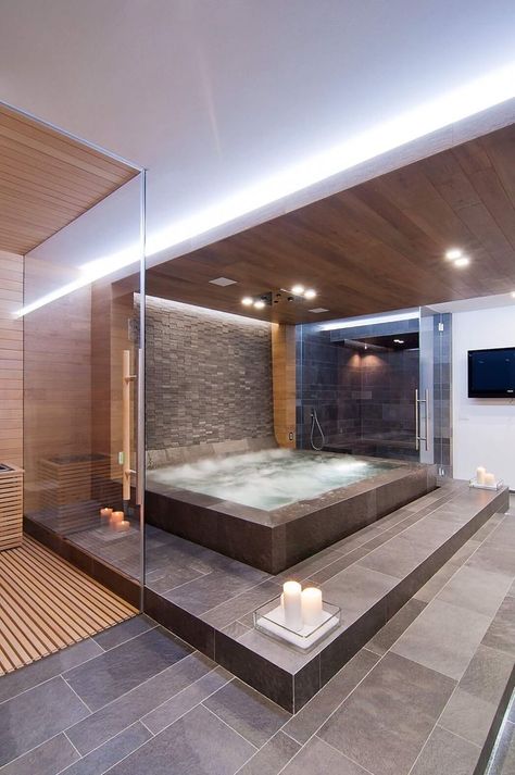 Room Decor, Furniture, Interior Design Idea, Neutral Room, Beige color, Khaki, Grey Neutral color, Natural color. Drømme Bad, Indoor Hot Tub, Piscina Interior, Jacuzzi Tub, Spa Room, Bathroom Design Luxury, Dream Bathrooms, Luxury Homes Dream Houses, Dream Bathroom