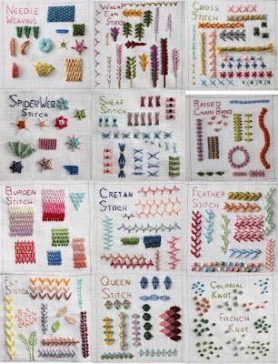 Embroidery Sampler, Sew Ins, Pola Sulam, 자수 디자인, Hand Embroidery Stitches, Embroidery Inspiration, Embroidery Tutorials, Ribbon Embroidery, Embroidery And Stitching