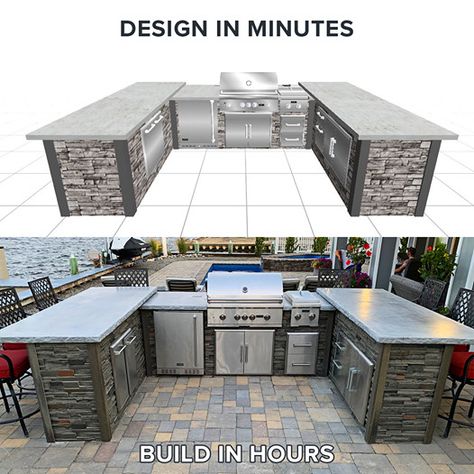 Design Your Outdoor Kitchen in Minutes. Kitchen Design Software, Patio Remodel, Kitchen Ikea, Outdoor Kitchen Plans, Build Outdoor Kitchen, Outdoor Patio Designs, Backyard Kitchen, Outdoor Kitchen Design Layout, Backyard Remodel