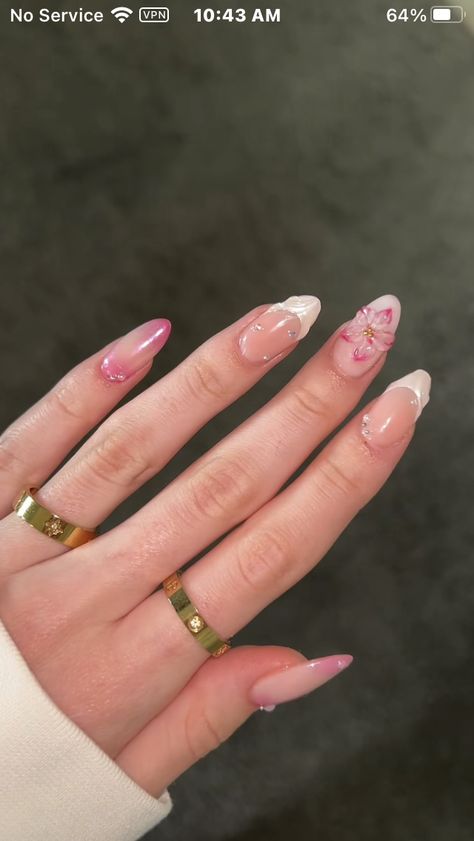 Trendy Acrylic Nails, Girly Acrylic Nails, Summery Nails, Simple Acrylic Nails, Classy Acrylic Nails, Soft Nails, Nagel Inspo, Pretty Acrylic Nails, Floral Nails