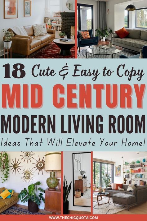 Are you looking for the best mid century modern living room ideas? This post will show you 18 mid century modern living room decor ideas to provide all the inspiration you need! From fun patterns and bright colors to wood sideboards and geometric decals, discover how to create the perfect mid century modern living room! Mid Century Modern Ranch Living Room, Midcentury Modern Living Room Decor Ideas, Mid Century Modern Frames, Mid Century Wall Art Living Room, Grey Sofa Mid Century Modern, Mid Century Country House, Mid Century Bohemian Living Room, Mid Century Modern Craft Room, How To Add Color To Living Room