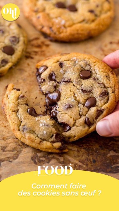 Vous n’avez plus d’œufs ou vous ne pouvez pas en manger ? Pas d’inquiétude, vous pouvez toujours faire des cookies maisons. On vous donne une recette à tester. #cookie #recette Cookies Et Biscuits, Biscuits