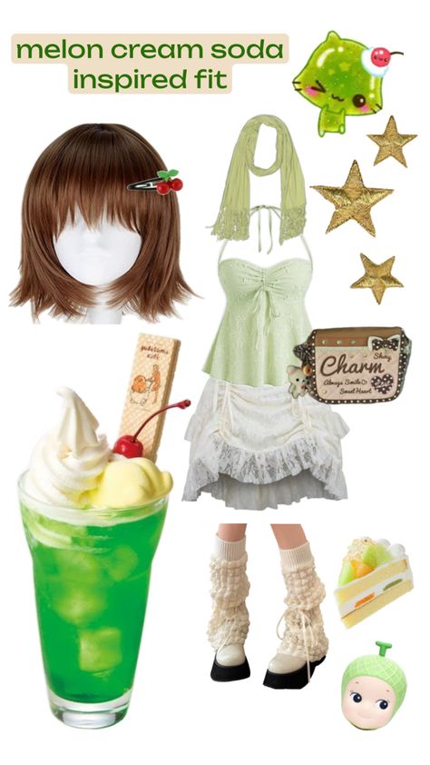 #outfits #melon #creamsoda Melon Cream Soda, Melon Soda, Soda Floats, Canvas Learning, Cream Soda, Cute Little Things, Closet Fashion, Summer Wardrobe, Melon