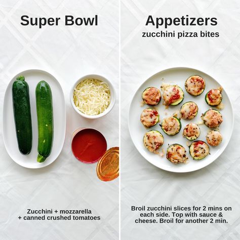 Snack Combos, Super Bowl Appetizers, Broiled Grapefruit, Avocado Egg Bake, Zucchini Pizza Bites, Superbowl Appetizers, Baked Avocado, Canned Tomatoes, Banana Bites