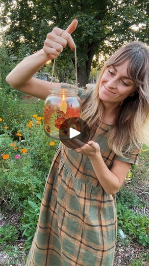 240K views · 4K reactions | Autumn pressed flower lanterns 🍁🍂🌿 I’ve been seeing our trees begin to change, including one brilliant one all red just a few blocks away - so I thought it a good time to share these for those experiencing the beginnings of fall… and those just wanting to plan ahead ❤️🍁🍂It’s as simple as a repurposed pickle jar, some pressed leaves and flowers, and some compost-friendly glue.Here’s the recipe (save this post for later reference): Here’s what you’ll need to make one cup of glue:1 1⁄2 cups (350 ml) water2 tablespoons of corn syrup or honey1 teaspoon (4.9 ml) of vinegar2 tablespoons (15 g) of cornstarch1. In a saucepan, stir together 3/4 C (180ml) water, syrup, and vinegar and bring to a boil.2. Combine the cornstarch and remaining 3/4 C of water and then whis Pressed Flower Lanterns, Decoupage Tutorial, Fall Decor Diy Crafts, Pickle Jar, Pressed Leaves, Craft Lights, Pickle Jars, Fall Crafts Diy, Fall Decor Diy