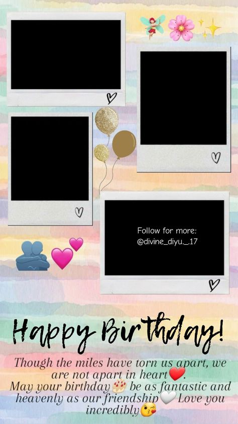 Happy Birthday Friend Frame, Best Friend Birthday Wallpaper, Birthday Frame With Quotes, Happy Birthday Bestie Template Aesthetic, Bestfriend Birthday Templets, Best Frnd Birthday Wishes Instagram, Happy Birthday Frame Instagram For Best Friend, Best Friends Template Instagram, Birthday Loading Story Instagram