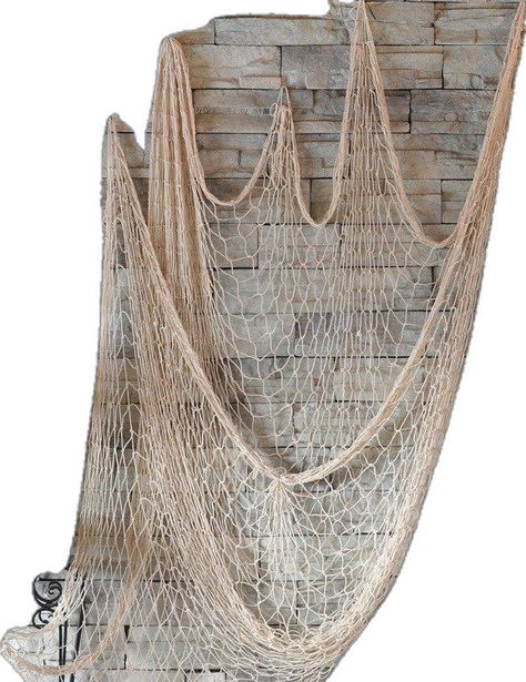 Decorative Fishing Net, Fishing Net Decor, Fishing Net Wall Decor, Boat Garden, Taco Shack, Fish Net Decor, Beach House Getaway, Cozy Beach House, Fish Shop