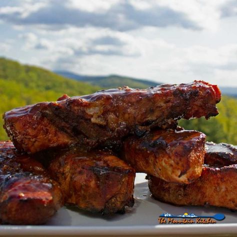 Grilled Country-Style Pork Ribs | The Mountain Kitchen Grilling Country Style Pork Ribs, Country Spare Ribs Grilled, Country Ribs On The Grill, Country Style Pork Ribs On The Grill, Pork Spare Ribs Grilled, Grilled Country Style Pork Ribs, Grilled Ribs Charcoal, Grilled Ribs Recipe, Grilled Ribs