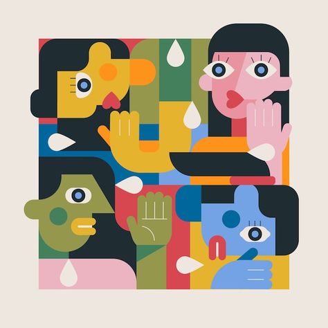 Flat design picasso style illustration | Free Vector #Freepik #freevector #cubism #picasso #flat-art #flat-illustration Cubism Picasso, Flat Art, Picasso Style, Cubism Art, Modern Illustration, Female Profile, Flat Illustration, Cubism, 로고 디자인