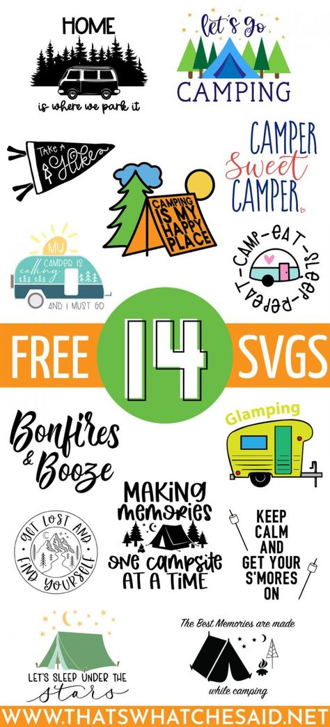 If you love camping you need this Camping is My Happy Place Cut and Print files! Perfect for camp mugs, hats, and more! Don't forget to grab the additional 13 FREE Camping SVG Files available also! #freesvg #freebie #freebies #freecutfiles #cricut #silhouette #createdwithcricut Camp Mugs, Cricut Svg Files Free, Cricut Svgs, Cricut Explore Projects, Svg Bundles, Camping Svg, Projets Cricut, Svg Images, Image Svg