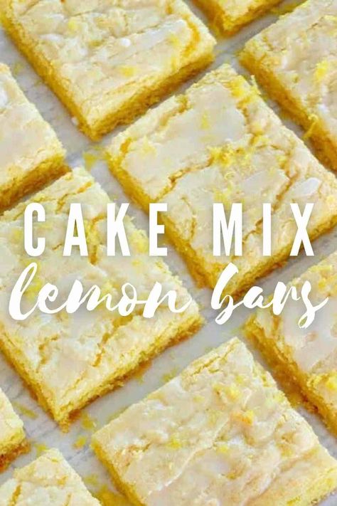 Quick Easy Lemon Desserts Cake Mixes, Lemon Brownies With Lemon Glaze, Easy Desserts With Lemon Pie Filling, Lemon Desserts For A Crowd, Easy Lemon Bars 3 Ingredients, Lemon Cake Mix Cookies 3 Ingredients, Lemon Brownies With Cake Mix Boxes, Cake Mix Lemon Bars, Glazed Lemon Bars