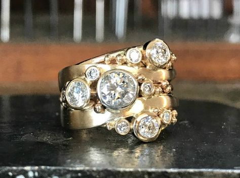 Diamond Bubble Ring, Ring Jewellery Design, Diamond Rings Design, Right Hand Rings, Jewelry Rings Diamond, Old Jewelry, Custom Jewelry Design, Gorgeous Jewelry, Dream Jewelry