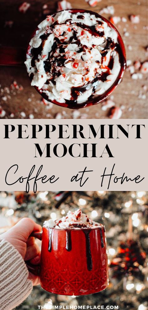 Nespresso Peppermint Mocha Recipe, Nespresso Recipes Peppermint Mocha, Diy Peppermint Mocha Coffee, Coffee Hot Chocolate Recipes, Peppermint Mocha Coffee Syrup, Hot Peppermint Mocha Recipe, How To Make A Peppermint Mocha, Peppermint Coffee Drinks, Peppermint Mocha Coffee Recipe