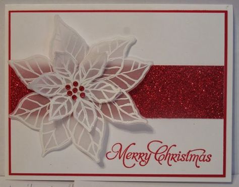 Winter Karten, Christmas Cards 2017, Poinsettia Cards, Vellum Cards, Parchment Cards, Christmas Card Inspiration, Homemade Christmas Cards, Stampin Up Christmas Cards, Christmas Poinsettia