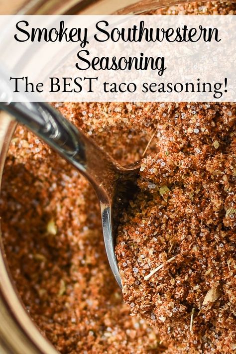 Smokey Southwestern Seasoning - The Foodie and The Fix Southwestern Seasoning Recipe, Tacos Pulled Pork, Southwestern Seasoning, Meat For Tacos, Southwest Seasoning, Homemade Spice Mix, Spice Blends Recipes, Taco Seasoning Recipe, Beachbody Recipes