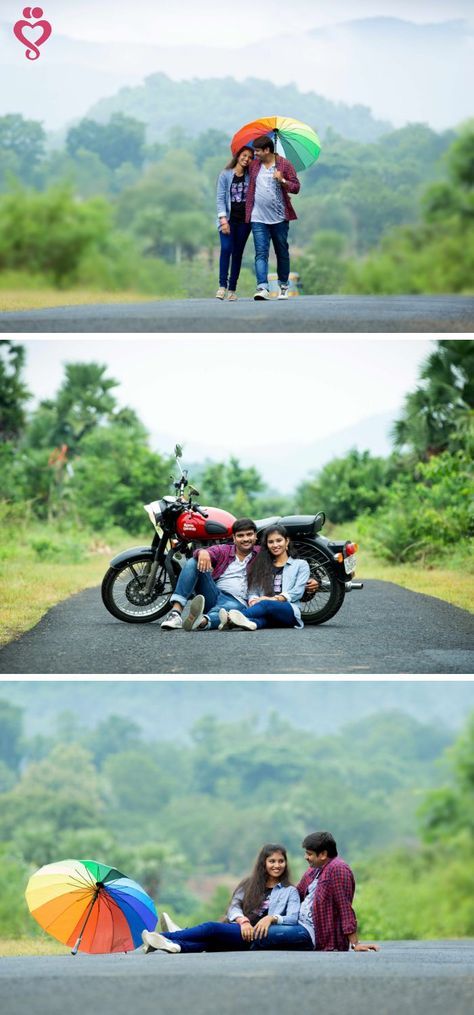 Bike Pre Wedding Shoot, Bike Couples Photography, Wedding Bike, Motorcycle Wedding, Pre Wedding Photoshoot Props, Maternity Photography Poses Couple, Bride Photos Poses, Pre Wedding Photoshoot Outfit, Photoshoot Outdoor